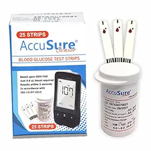 AccuSure Sensor Glucometer Test Strips Pack of 1 (Pack of 25)