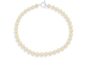 BLING JEWELRY Simple Classic Hand Knotted Created Semi Precious Gemstone Round Ball 10MM Bead Strand Choker Collarbone Necklace Western Jewelry For Women Toggle Clasp 15 17 19 Inch