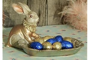 Werner Voss Osterhase mit Schale Hasenfigur Ostern Kartenhalter Hase Osterfigure Barrock Shabby Landhaus