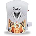 JEDFER Electric Jain Religious Continuous Navkar Mantra 7 in 1 Mantra Chanting Bell Spiritual Devotional Bell with LED Light Just Plug & Play White (Pack of 1)