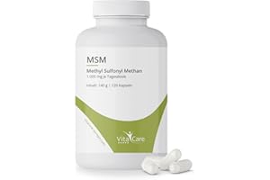 ‎VITACARE VitaCare MSM Kapseln, 120 Kapseln je 1000mg MSM-Pulver, Schwefel-Mangel vorbeugen, Schwefelpulver organisch & natürlich mit hoher Bioverfügbarkeit