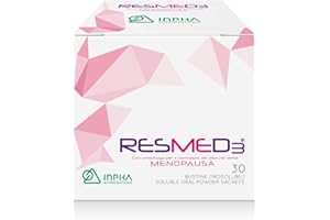 INPHA 2000 RESMED3® Benessere in Menopausa- Vitamina D3, Melatonina, Glicina, Resveratrolo e Cimicifuga ● Senza Glutine e naturalmente privo di Lattosio ● 30 Bustine Gusto Arancia