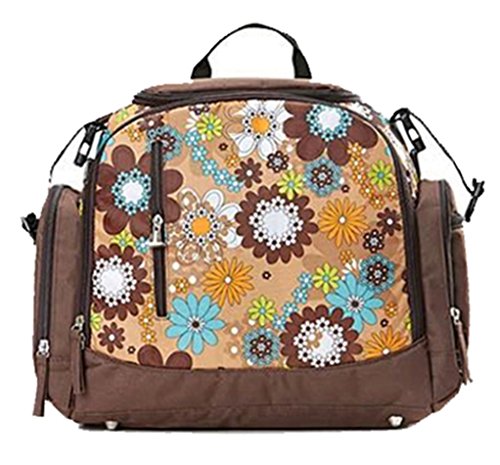 Skinly Women's Diaper Bag 3Pcs Backpack Flora Waterproof Size M Brown