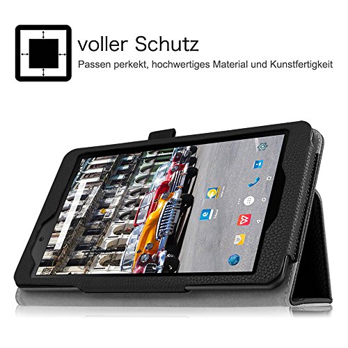 Fintie Odys Syno 8 Hülle Case – Slim Fit Folio Kunstleder Schutzhülle Cover Tasche mit Ständerfunktion und Stylus-Halterung für Odys Syno 20,3 cm (8 Zoll) Tablet-PC, Schwarz - 4
