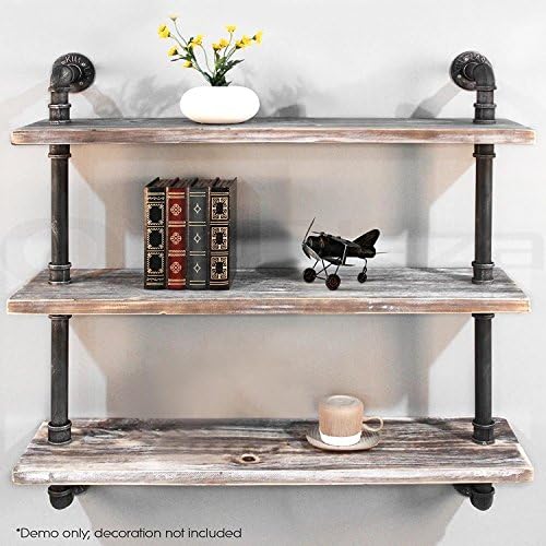 Industrial Pipe Shelving Bookshelf Rustic Modern Pipe Wall Shelf 3 Tiers Wrought IronPipe Design Bookshelf Diy Shelving