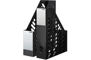 ‎HAN HAN Stehsammler KLASSIK - 2 STÜCK, moderner Stehsammler im zeitgemäßen Design. Funktional, hochwertig und schick bis Format DIN A4/C4, schwarz, 1600-13