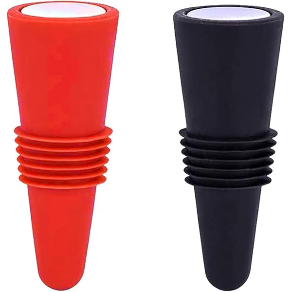 Buy A di Alessi King & Queen Chin Bottle Stoppers, Set of 2, Red
