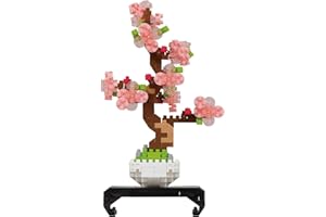 Bandai - Nanoblock - Bonsai Sakura - Mini figurine briques - Jeu de construction Bonsai 270 briques - Kit construction figurine bonsai en fleurs en pixel - Plante à construire en mini-briques - NBC225