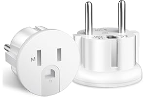 VECBMN 2 Pièces Adaptateur Prise France vers USA, Adaptateur Prise USA, Adaptateur de Voyage US vers EU, Prise Americaine Adaptateur Francais, Adaptateur US vers France