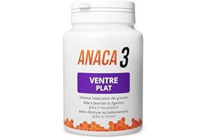 ANACA 3 - Ventre Plat - Complément Alimentaire - Favorise La Digestion(1) - Fenouil, Calcium, Zinc & Ascophyllum - Programme Minceur 30 Jours - Fabriqué En France - 60 Gélules
