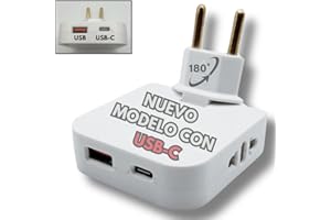 APUKESE Ladrón de enchufes Plano con USB C 4000W, para Lugares sin Espacio (detrás de TV, Cama) 1 USB y 1 USB-C para Cargar Todos Tus Dispositivos y 2 Tomas de 220V.