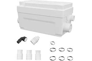 AidoFLO 400W Macerator Pump - High-Performance Waste Water Removal Solution for Sinks, Basins, Showers, and Bathtubs - 100 L/min Max Flow Rate, 2 Inlets for Versatile Installation