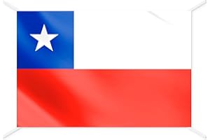 LA FÁBRICA DE INVENTOS Bandera Chile - Banderas del Mundo para Interior y Exterior - Banderas de Comunidades, Países - 144x93 cm