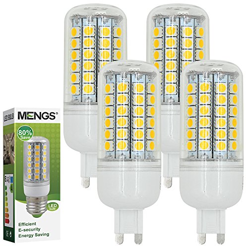 MENGS® Pack de 4 Bombilla lámpara LED 9 Watt G9, 69x 5050 SMD, blanca fría 6500K, AC 220-240V