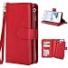 Produktbild iPhone 6 Plus/6S Plus Lederhülle Rot, iPhone 7 Plus/8 Plus Hülle Tasche, Purple Angel Magnet Leder Flip Case Abnehmbar Handtasche Kartenfach Book Cover im Ständer Handyhülle Schutzhülle Schale Etui