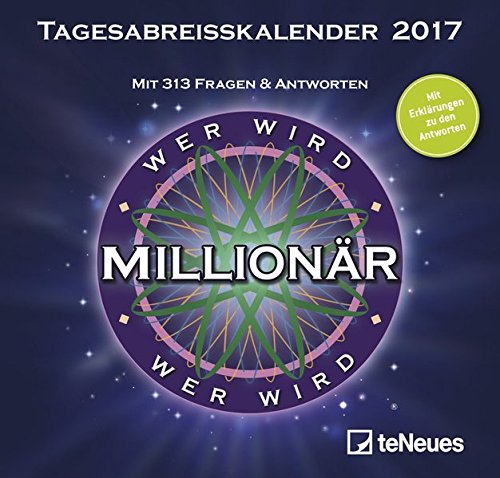 Wer wird Millionär 2017 - Tagesabreisskalender zum Film, Quizkalender mit Tischaufsteller, Wissenskalender - 14,5 x 13,7 cm