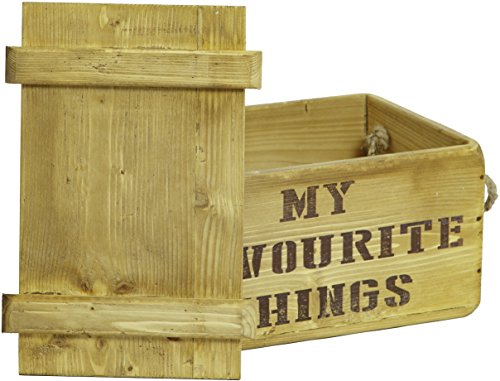 2er Set Holzkisten „MY FAVOURITE THINGS“ mit Deckel Vintage Dekokisten Weinkisten Aufbewahrungsbox Schlüsselkiste - 3