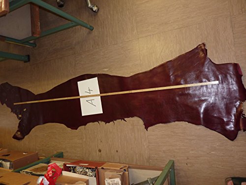 Lederstück bordeaux weinrot, Vollrindleder, ca. 200 – 220 cm x 25 – 35 cm - 5