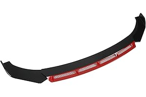 WEIKEYA Front Splitter, Abrasion Resistant Front Bumper Lip Universal Colorfast Anti Scratch for Car Modification(Red),Spoilers and wings