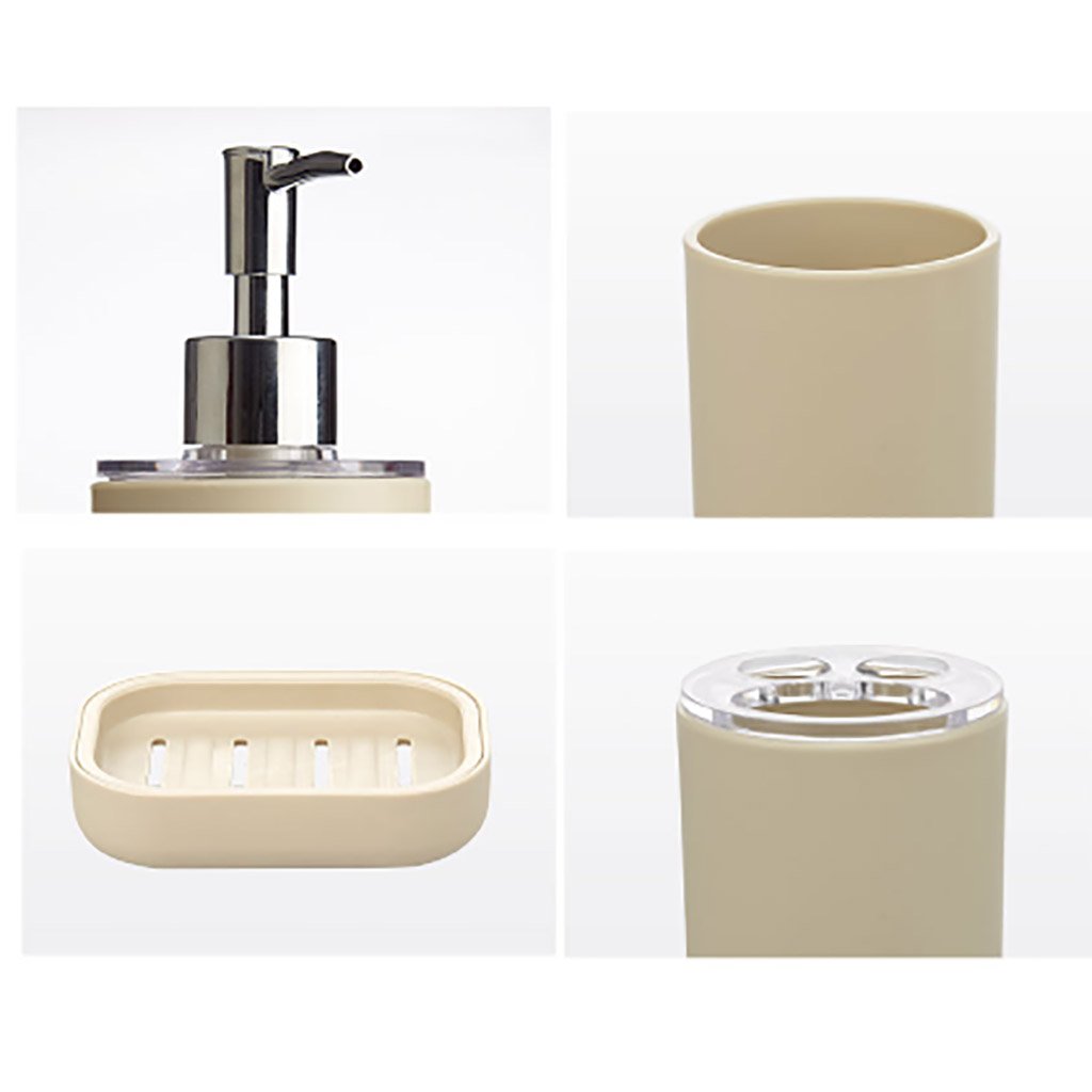 Bathroom-accessories-set-Kits-de-Salle-de-Bains-de-Quatre-pices-de-Salle-de-Bains-Tasses-brosses--Dents-Tasses-Kits-de-Salle-de-Bains-Beige