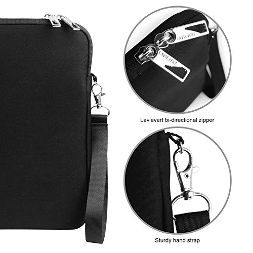 Lavievert weiches Neopren Hülle Sleeve Laptoptasche, Schutzhülle Tasche für 13 Zoll MacBook Air / Pro / Pro Retina und 13-13,3 Zoll Laptop / Notebook Computer / Ultrabook mit dem Reißverschluss (Farbe: Schwarz/Pink) (Schwarz) - 3