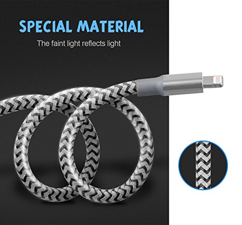 iPhone Charger GlobaLink iPhone Cable 2 Pack 2M [Reflective Cable] Lifetime Warranty Apple Charger Apple Lightning Cable for iPhone 6S Plus 6 Plus 7 Plus 5 5S 5C SE, iPad Pro Air, iPad Mini 2 3 4, iPod - Black