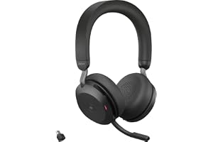 Jabra Evolve2 75 trådlöst PC-headset med 8 mikrofoner - stereohörlurar med dubbelt skum och justerbar avancerad aktiv bullerd