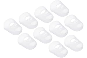PATIKIL 0.85" 15Pack Gummi Fingerspitze Silikon Daumen Fingerkuppen Schutz Abdeckungen Polster Fingerhut für Gitarre Spielen Büro Zählen Nähen Klar Groß Größe