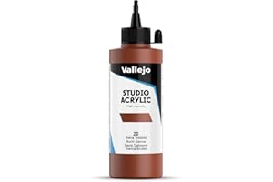 Vallejo ACRYLIC STUDIO, PINTURA ACRÍLICA, 200ML, SIENA TOSTADA (TONO), Nº 20