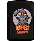 BK Gift Happy Halloween Tasarımlı Renkli Baskılı Siyah Benzinli Metal &Ccedil;akmak