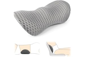 HOJALIS Poduszka podtrzymująca lędźwie, ergonomiczna, opływowa pianka memory, łagodząca ból dolnej części pleców, poduszki podtrzymujące drewno, na fotel biurowy, fotel samochodowy, do gier, leżankę i łóżko