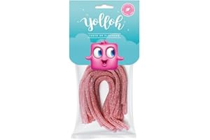 YOLLOH - Sachet Bonbon Acid Churos - Sans Gelatine - 320015 - Rouge - Fruit Rouge - Acidulés - 70 Gr - Anniversaire - Enfant - Adulte - Fils