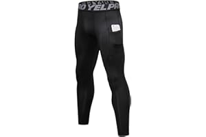 Ruowuhen Leggings Sportivi Uomo Pantaloni a Compressione con Tasche, Asciugatura Rapida Calzamaglia Baselayer for Gym Jogging Running Palestra