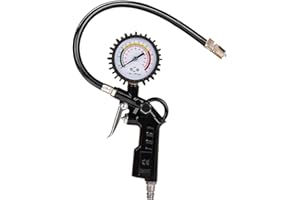 Bimson Power Tyre Inflating Gun with Analogue Pressure Gauge – Inflate, Deflate & Check – PSI/Bar Readings – Lock-On Chuck – for Car, Bike, Van, Air Compressor – 1/4 BSP Fitting