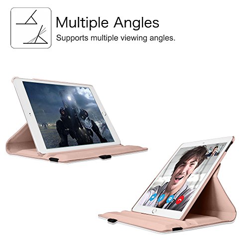Fintie iPad Air 2 Hülle – 360 Grad Rotierend Stand Smart Cover Case Schutzhülle Tasche Etui mit Auto Schlaf / Wach Funktion für Apple iPad Air 2 (2014) – Roségold - 5