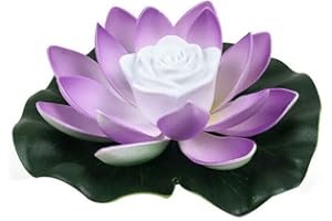 AOLI Floating Solar Powered LED Lotus Flower Lights Pond Pool Garden Landscape Lamp (Purple)