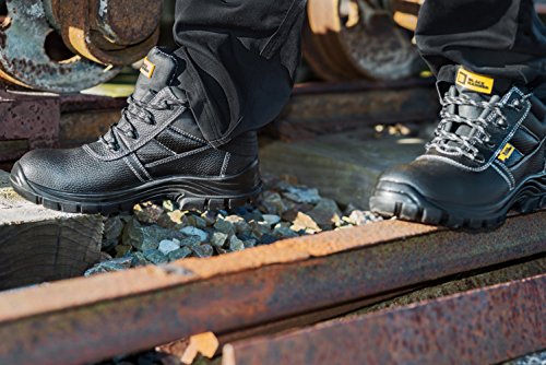 Männer Leder Sicherheitsstiefel wasserdicht S3 Stahlkappe Arbeitsschuhe knöchelhoch 1007 Black Hammer - 5