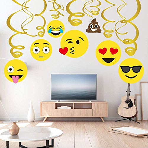 Sayala 30 Piezas Emoji-Icon Faccina Compleanno Decorazioni, Emoji Buon Compleanno Decorazioni Ragazze Bambini Ragazzi Adulti Kit di Forniture per Feste di Compleanno per Adolescenti