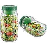 KT610 Sızdırmaz Salata Kabı 900 ml Sos B&ouml;lmeli Yan A&ccedil;ılır Taşınabilir Saklama Kabı