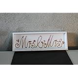 Holztablett, weiß, weiß/rosa/gold, Mrs&Mrs