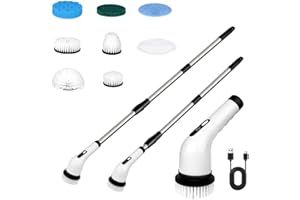 VUSOSET Electric Spin Scrubber, 13 in 1 Electric Cleaning Brush, Large Power with 2 Adjustable Speeds, Shower Cleaner Brush for Bathroom, Tub, Toilet, Kitchen