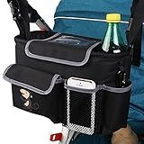 Zuoao Baby Kinderwagen Organizer Buggys Kinderwagentasche Organiser Kinderwagen Zubehör mit Mobiltelefon-Halter,Regenschutz und 4 Kinderwagenbefestigungen - 7