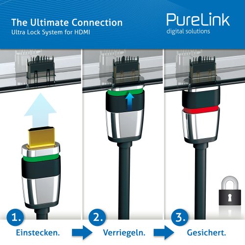 PureLink Ultimate ULS1500-010 – High Speed HDMI Kabel Ethernet + Sicherheitsverschluss (2.0 komp., 4K + 3D) – 1,0 Meter - 6