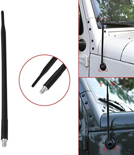 1 Set 13" 8MM Plastic AM FM Antenna Reflex Black