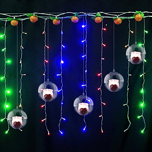 amzdeal Weihnachtskugeln transparent Verzierung 12 stück 8cm DIY Kunststoff-Kugel - 7