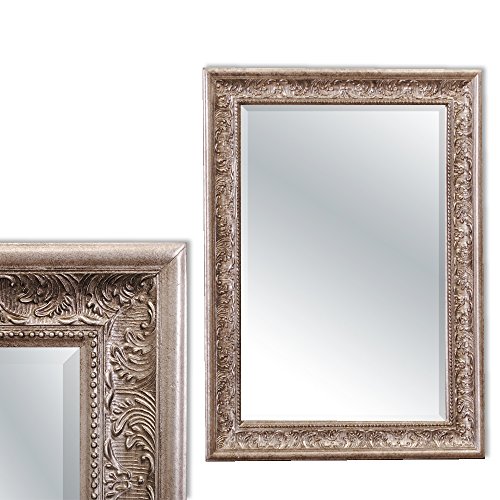 Pompöser Barock Spiegel FIORA 90x70cm Silber - Antik