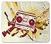 Produktbild WYICPLO Rap Mouse Pad, Funky Art Illustration of Grunge Urban Graffiti with Cool Boom Box, Standard Size Rectangle Non-Slip Rubber Mousepad, Maroon Mustard and Pale Yellow