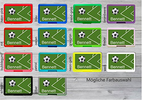 persönliche Brotdose BPA-Frei + Trinkflasche aus Aluminium 500 ml | personalisierbar mit Wunschnamen | Lunchbox Farbe auswählbar| Motiv Fußball Junge - 2