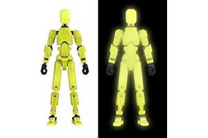 MerryXD Titan 13 Action Figure,Assembly Completed Dummy 13 Action Figure Lucky 13 Action Figure T13 Action Figure 3D Printed Multi-Jointed Movable, Nova 13 Action Figure Toy Grow in The Dark Yellow