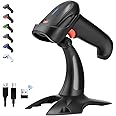 Tera Pro 2D Wireless Barcode Scanner, Bluetooth QR Code Reader with Stand, 2200mAh Fast and Precise Scanning, HW0002, Black